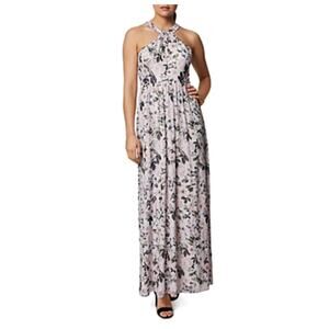 Laundry by Shelli Segal Floral Print Sleeveless Halter Maxi Dress Pink Size 8